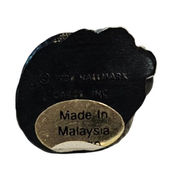 Hallmark Black White Cat Figurine Merry Miniatures Red Heart Vintage 1984 1.25" - Picture 7 of 7